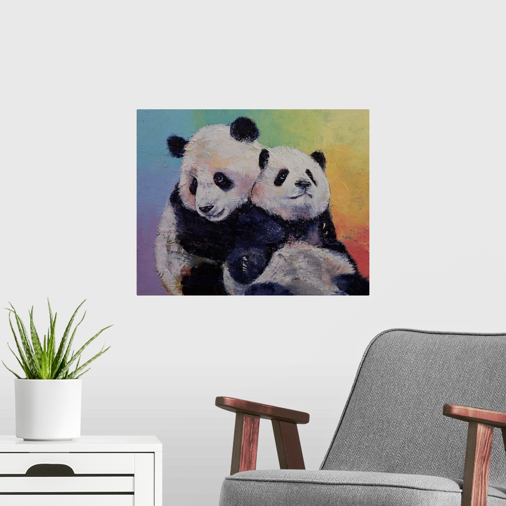 A modern room featuring Panda Hugs