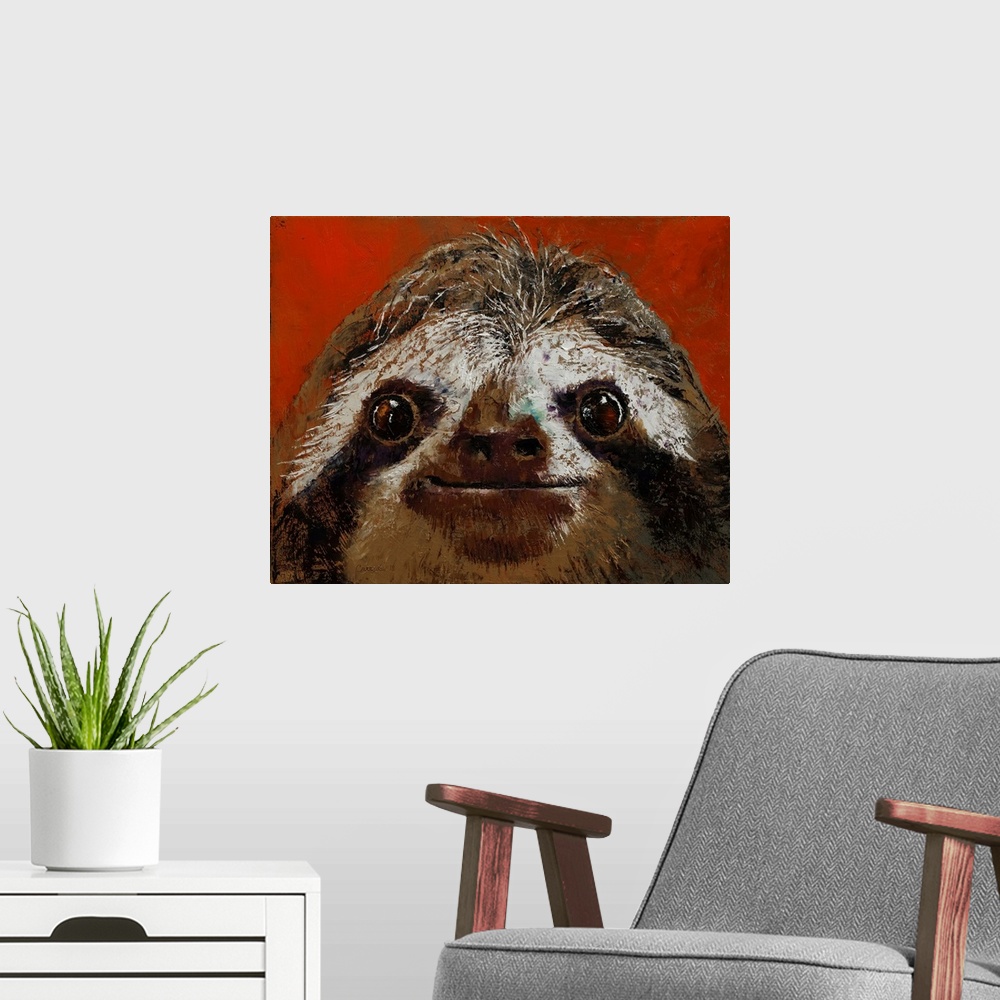 A modern room featuring Sloth
