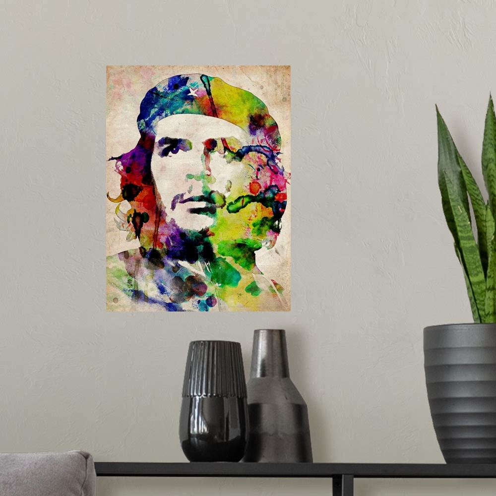 A modern room featuring Che Guevara Urban Watercolour / Mixed Media