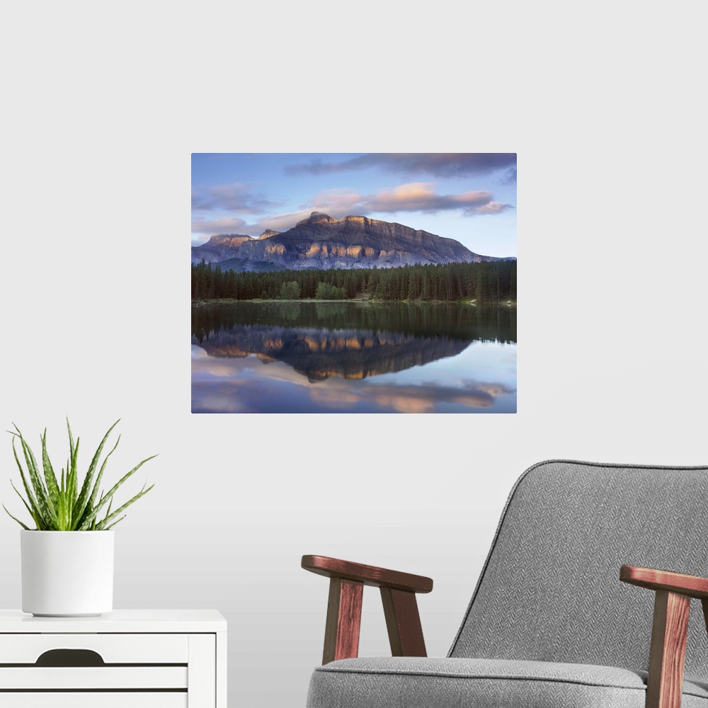 A modern room featuring Tim Fitzharris-7459-Mt Rundle Johnson Lake Banff Natl Park Alberta