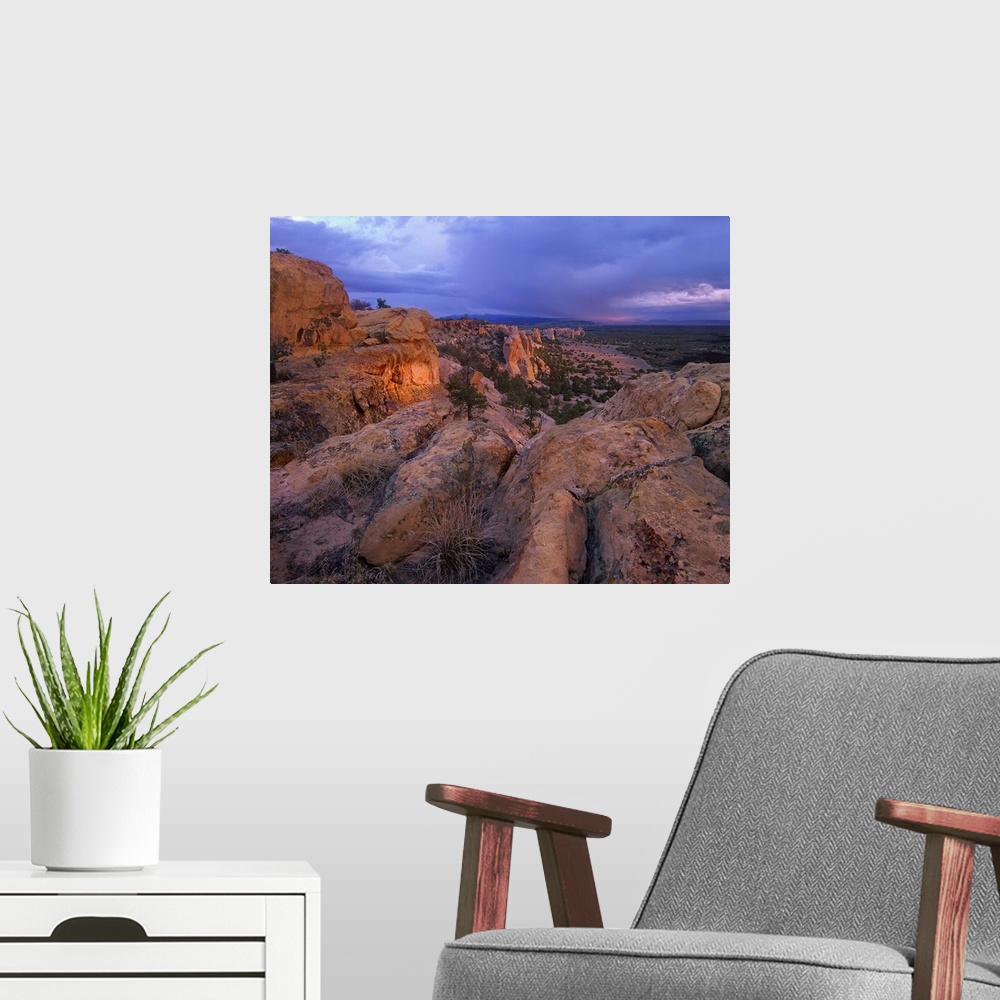 A modern room featuring Rocky outcroppings in El Malpais National Monument, New Mexico