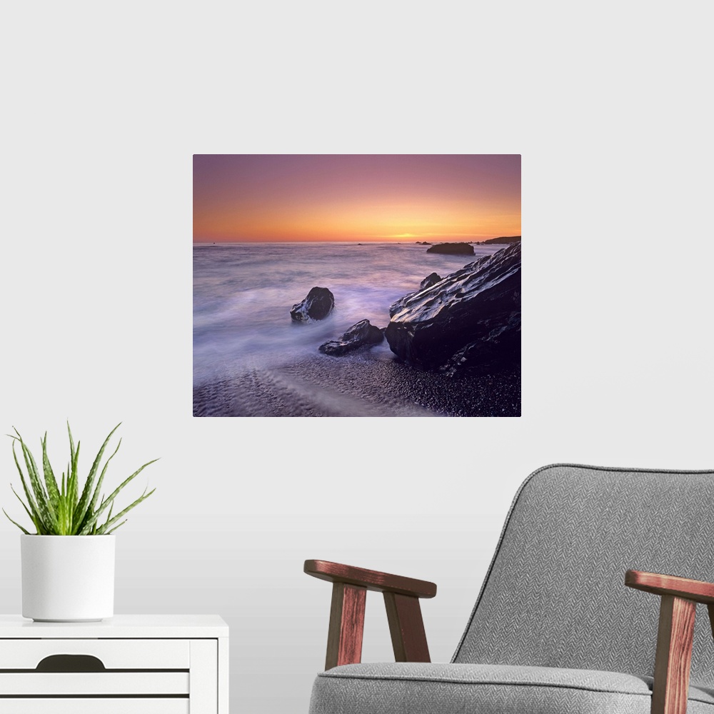 A modern room featuring Sunset at San Simeon State Park Big Sur, California