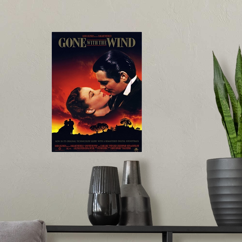 A modern room featuring Poster advertising iconic 1939 American epic historical romance film adapted from Margaret Mitche...