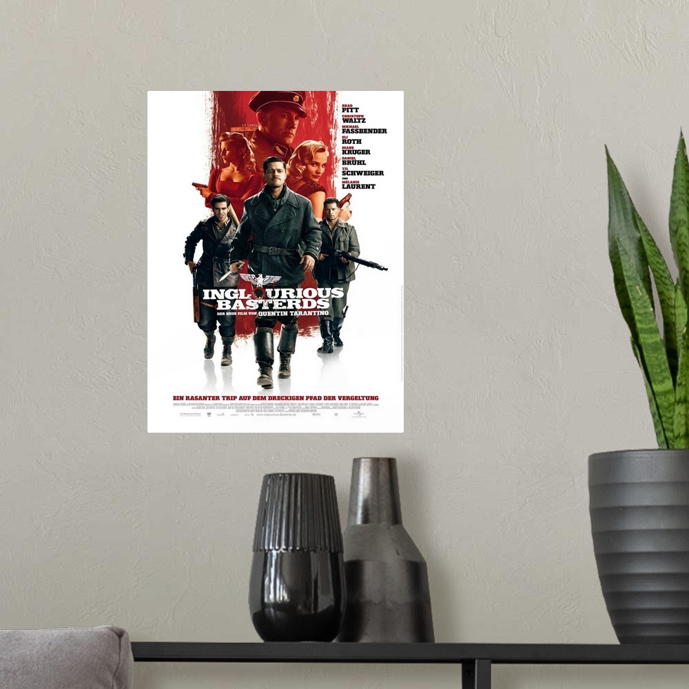 A modern room featuring Inglourious Basterds - Movie Poster - German