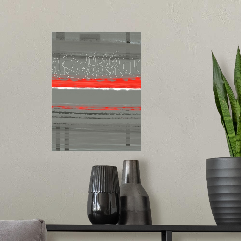 A modern room featuring Abstract Red III