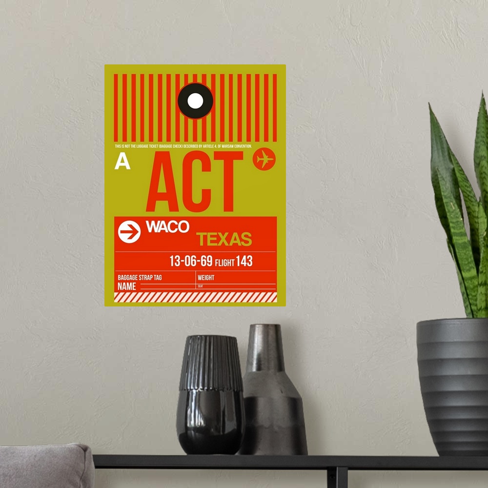 A modern room featuring ACT Waco Luggage Tag I