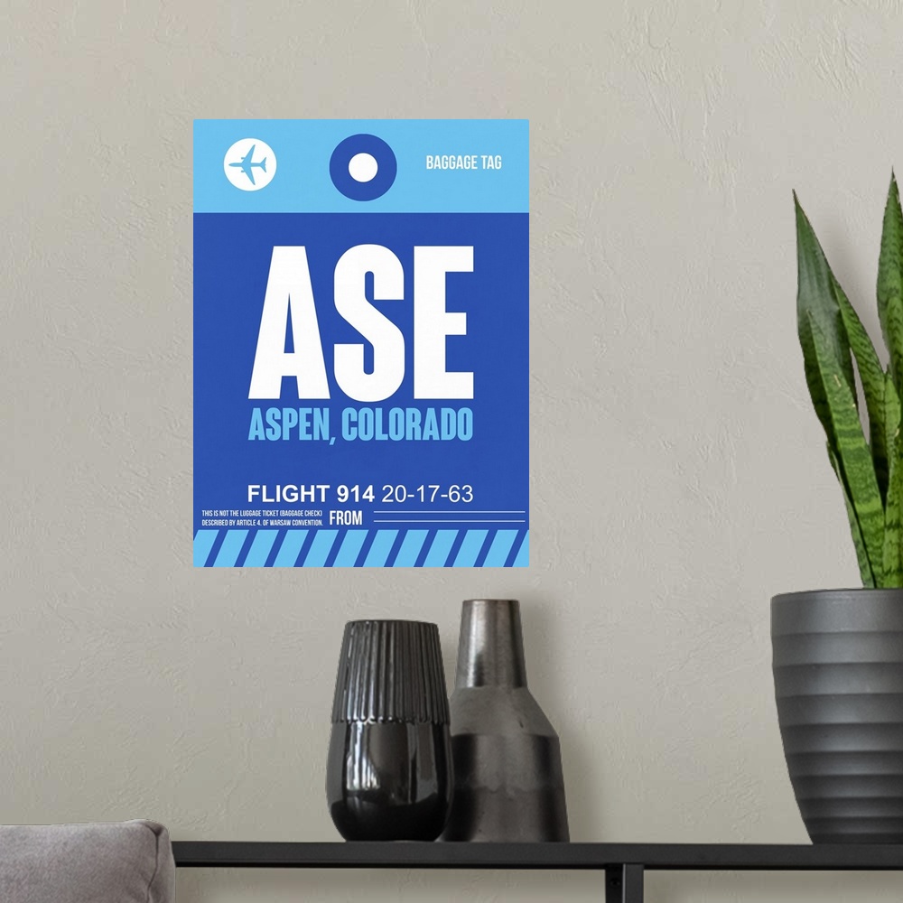 A modern room featuring ASE Aspen Luggage Tag II
