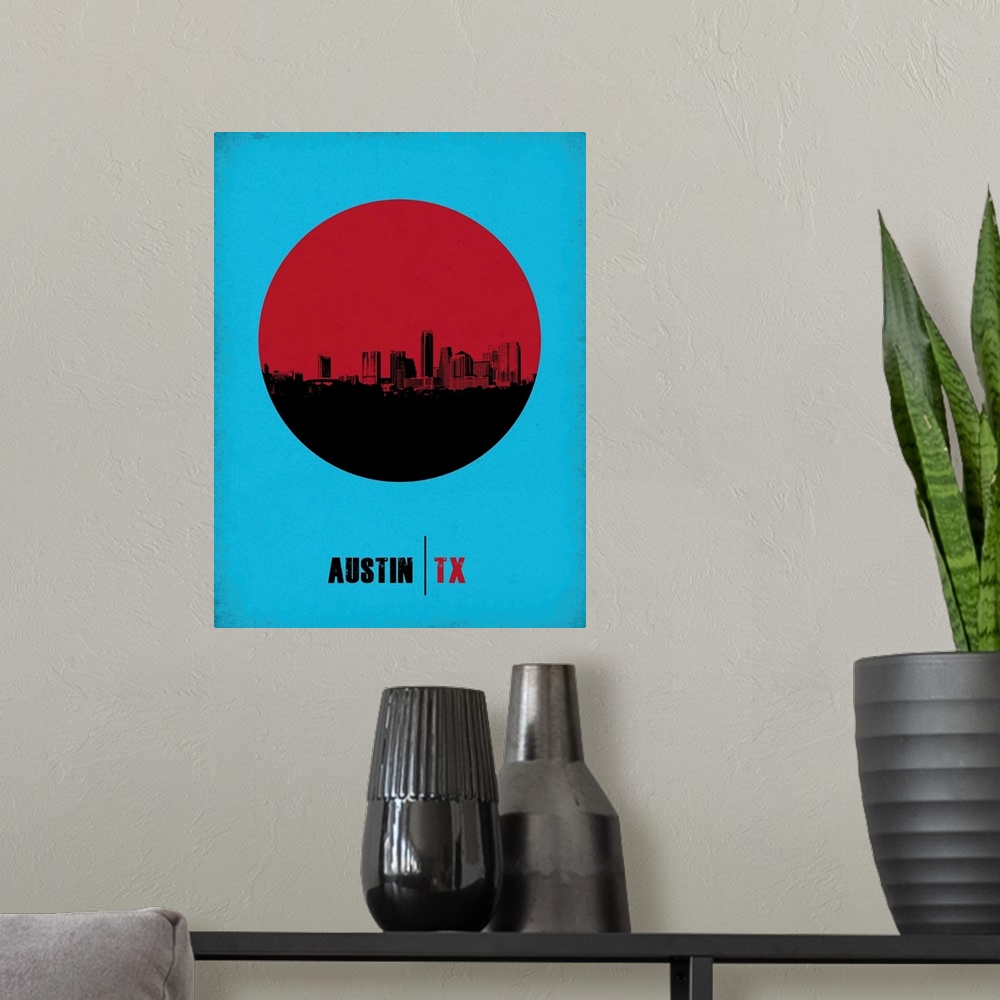 A modern room featuring Austin Circle Poster I