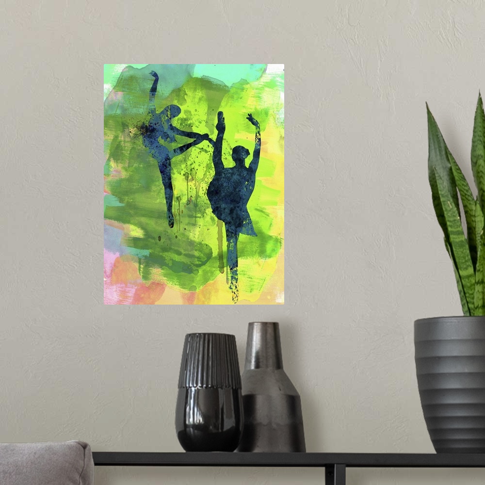 A modern room featuring Ballet Watercolor I