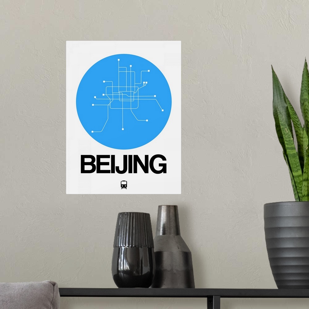 A modern room featuring Beijing Blue Subway Map