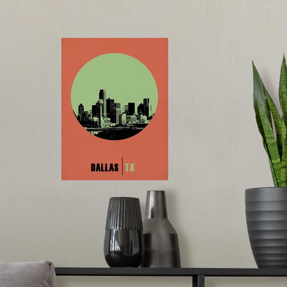A modern room featuring Dallas Circle Poster II