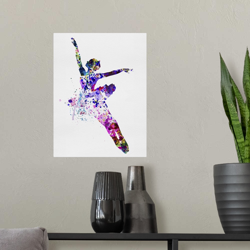 A modern room featuring Flying Ballerina Watercolor I