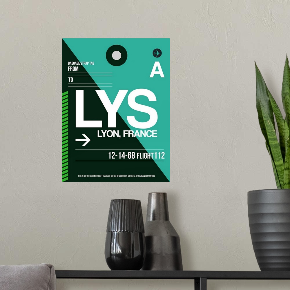A modern room featuring LYS Lyon Luggage Tag II