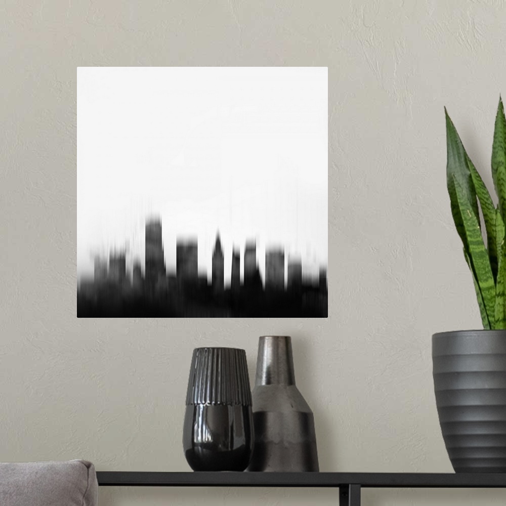 A modern room featuring Miami City Skyline