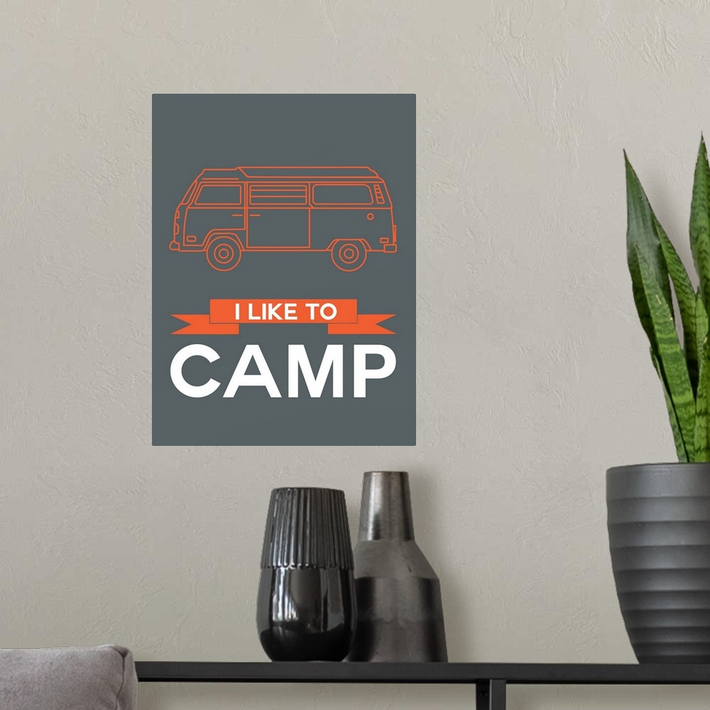 A modern room featuring Minimalist Camper Poster I