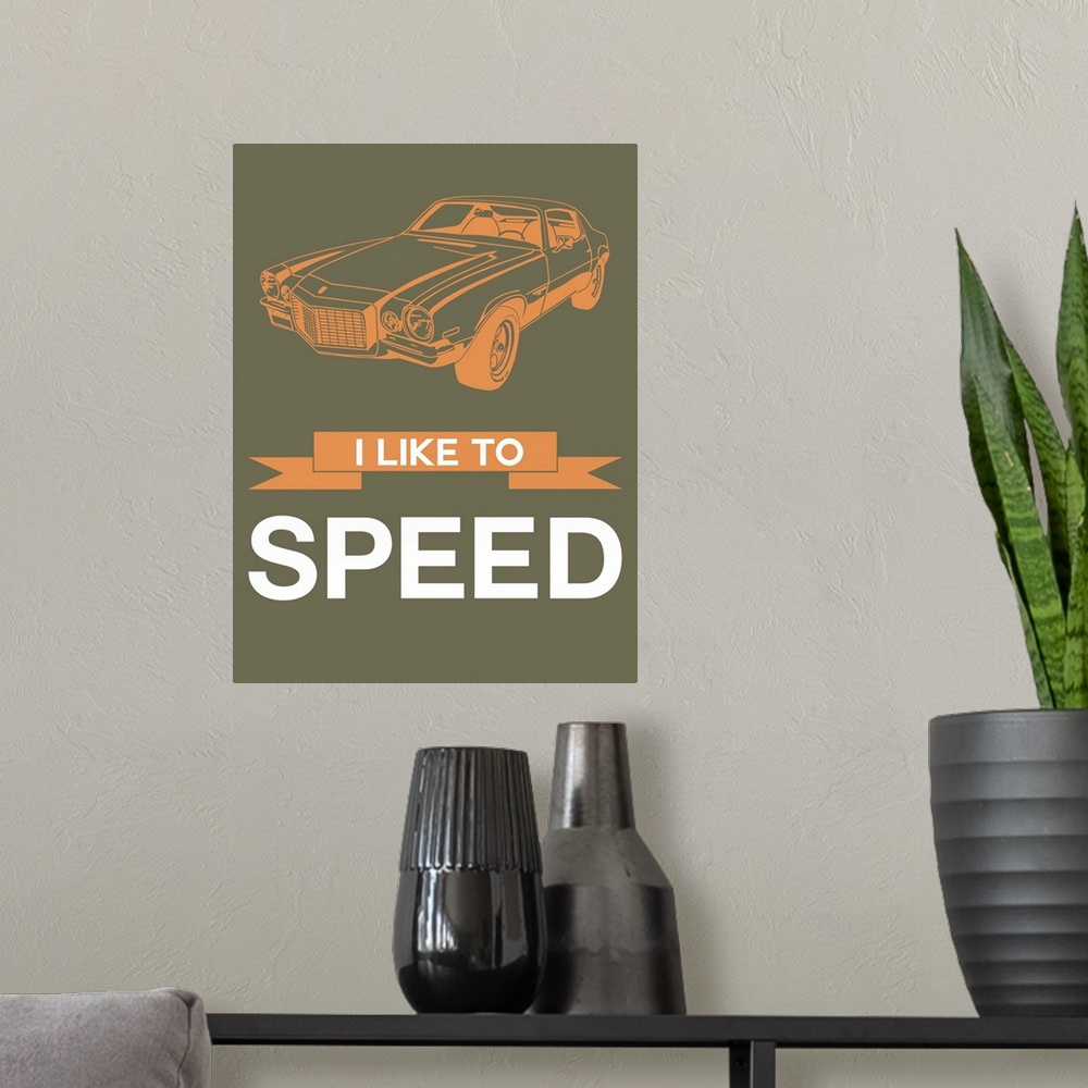 A modern room featuring Minimalist Car Poster IV