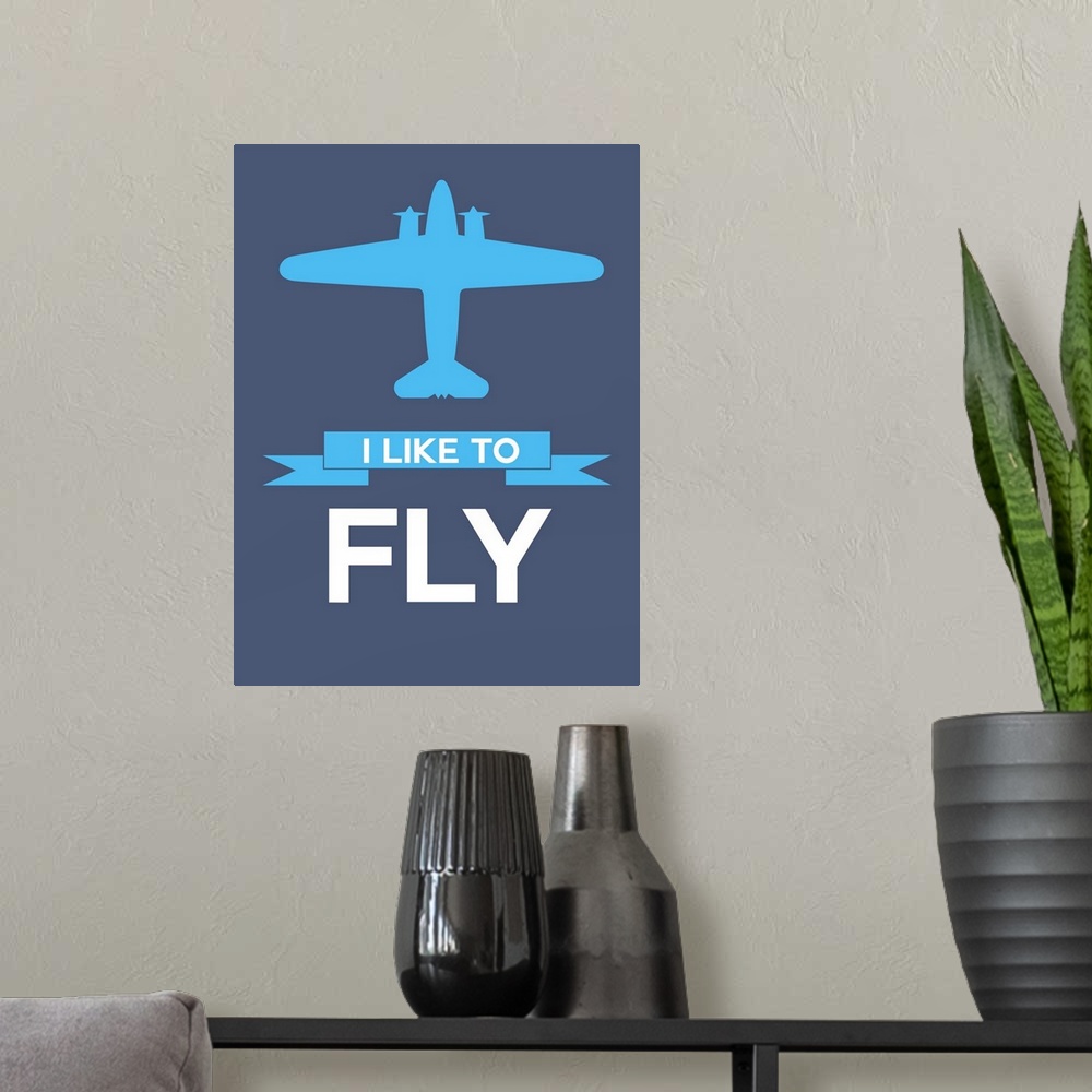 A modern room featuring Minimalist Plane Poster I