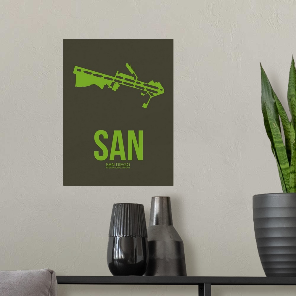 A modern room featuring Minimalist SAN San Diego Poster II