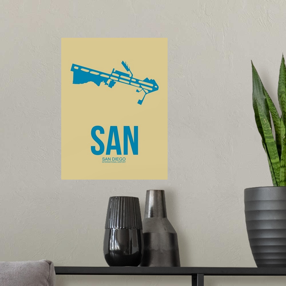 A modern room featuring Minimalist SAN San Diego Poster III