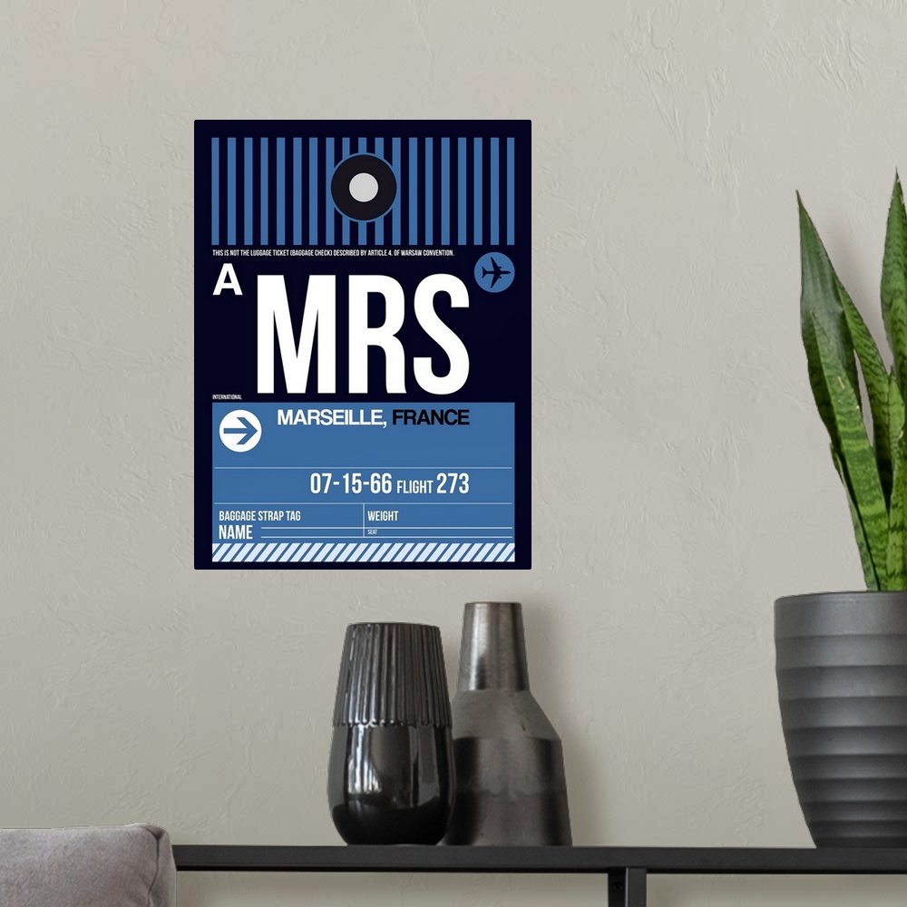 A modern room featuring MRS Marseille Luggage Tag II