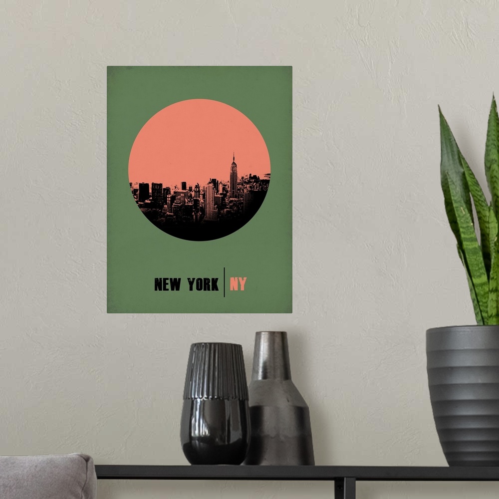 A modern room featuring New York Circle Poster I