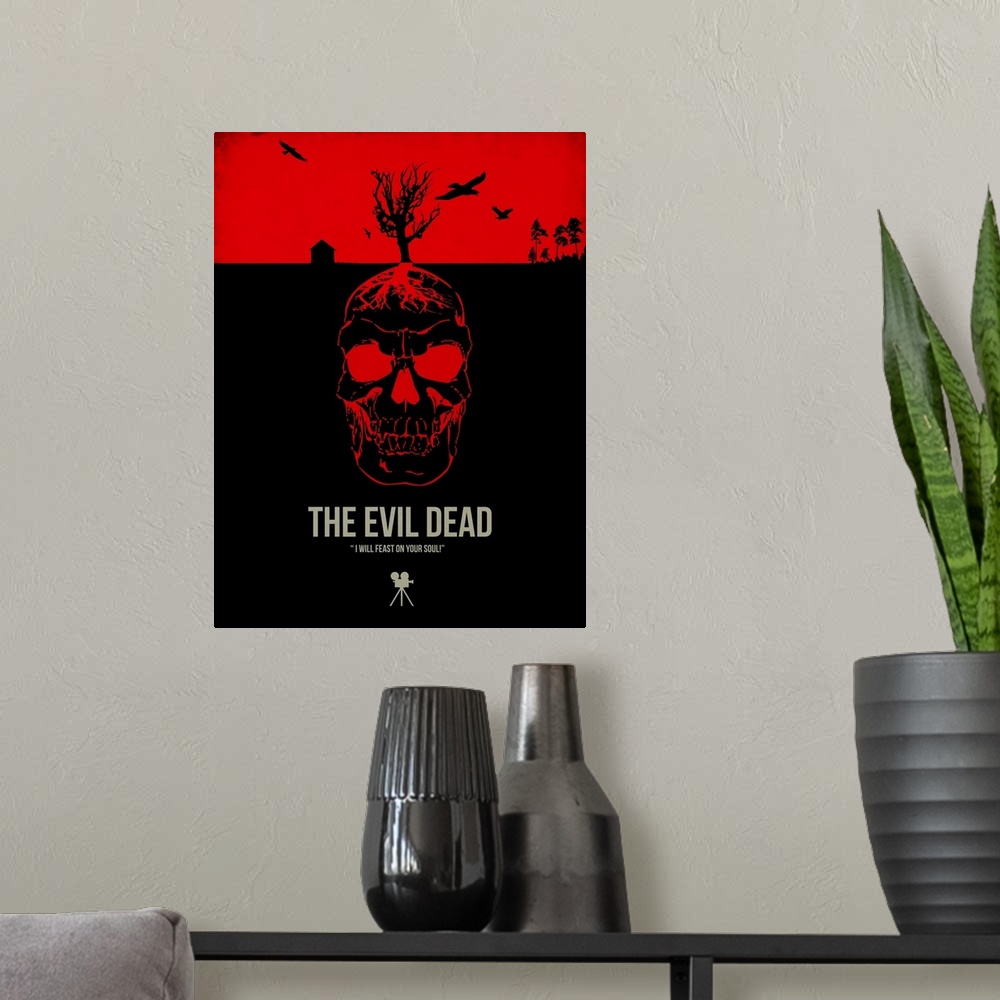 A modern room featuring The Evil Dead