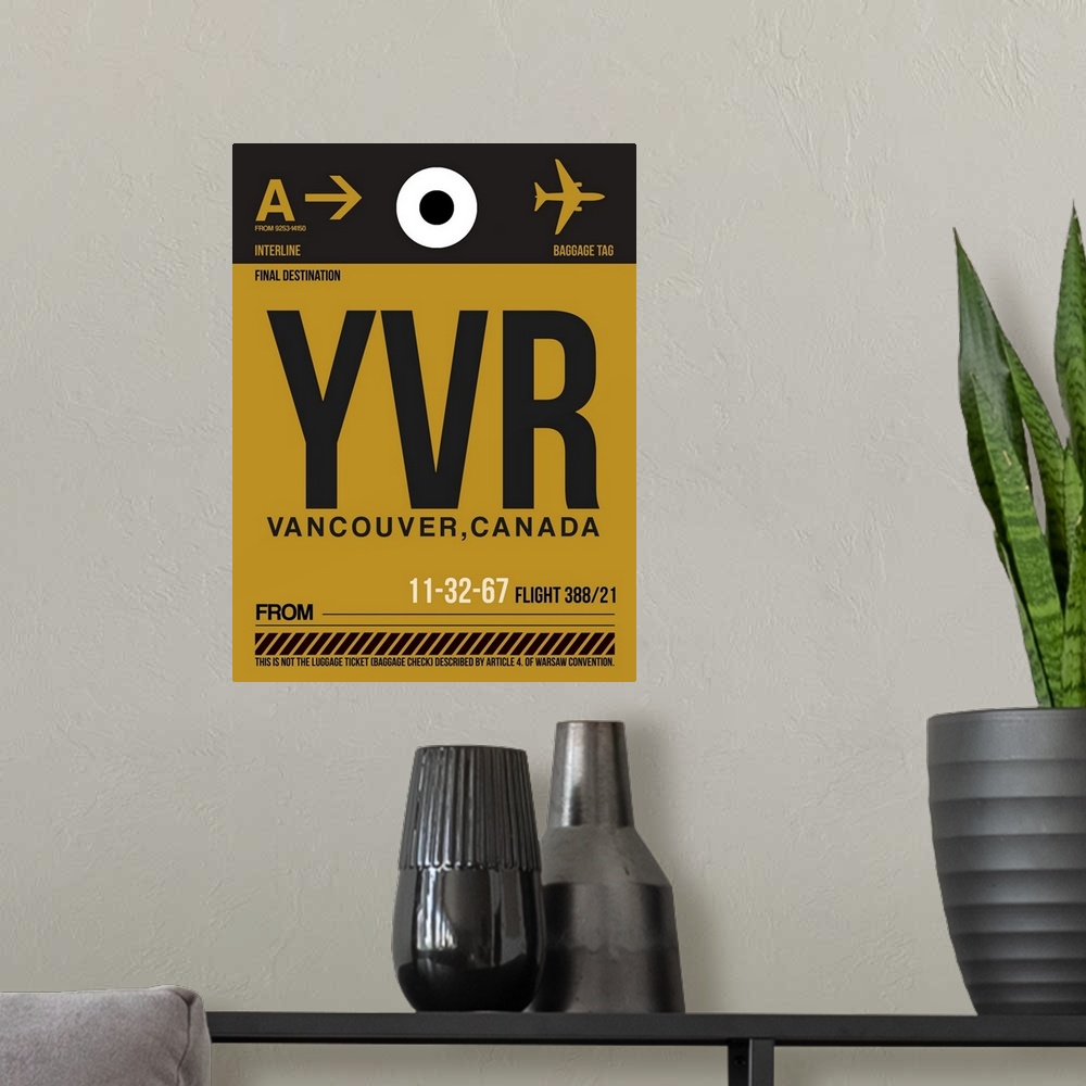 A modern room featuring YVR Vancouver Luggage Tag II