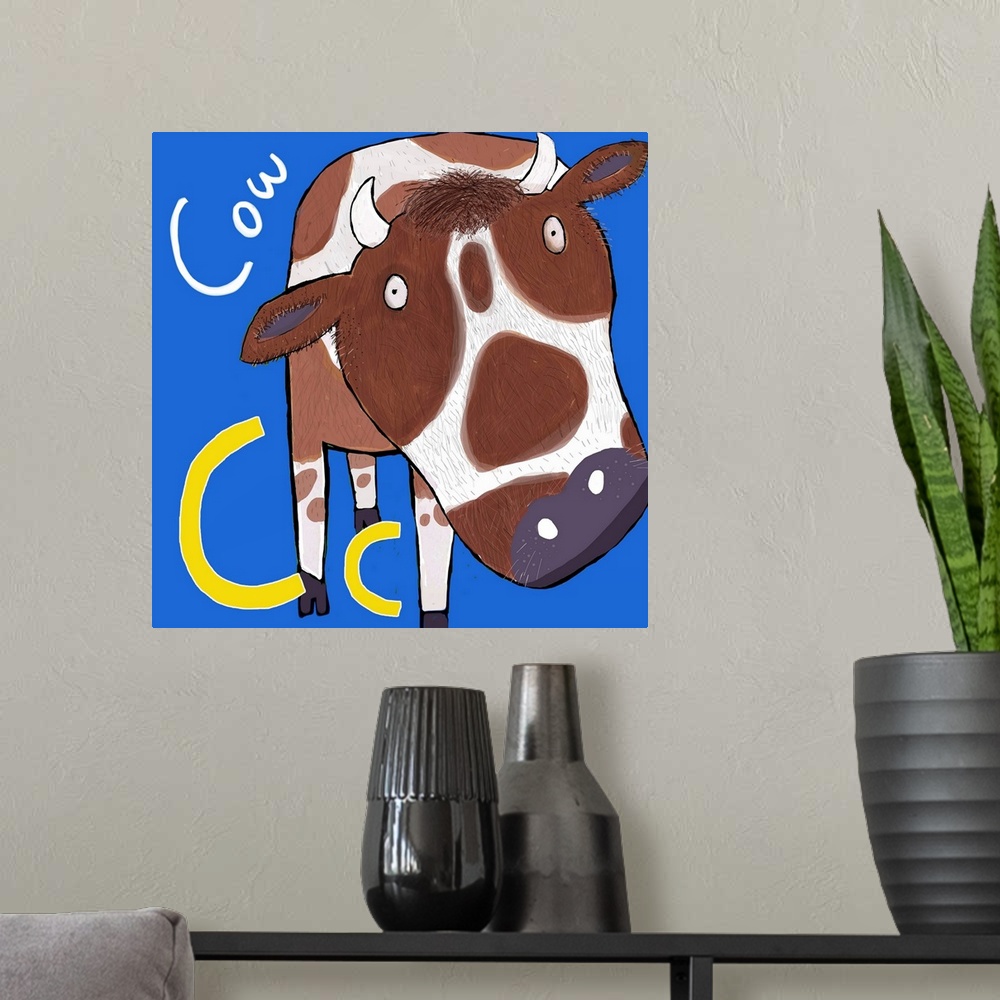 A modern room featuring Animal Alphabet Letter C