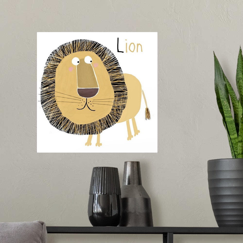 A modern room featuring L for Lion
