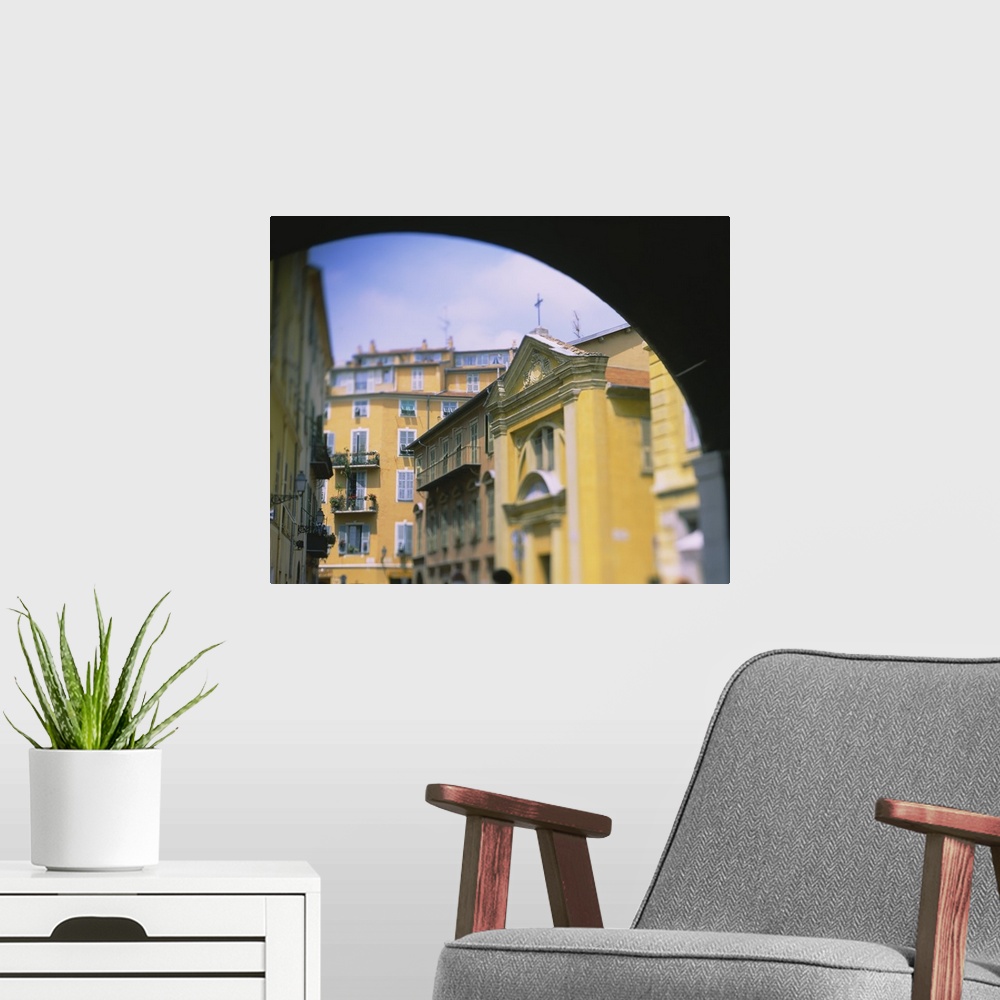 A modern room featuring Buildings in a city, Nice, Cote dAzur, France