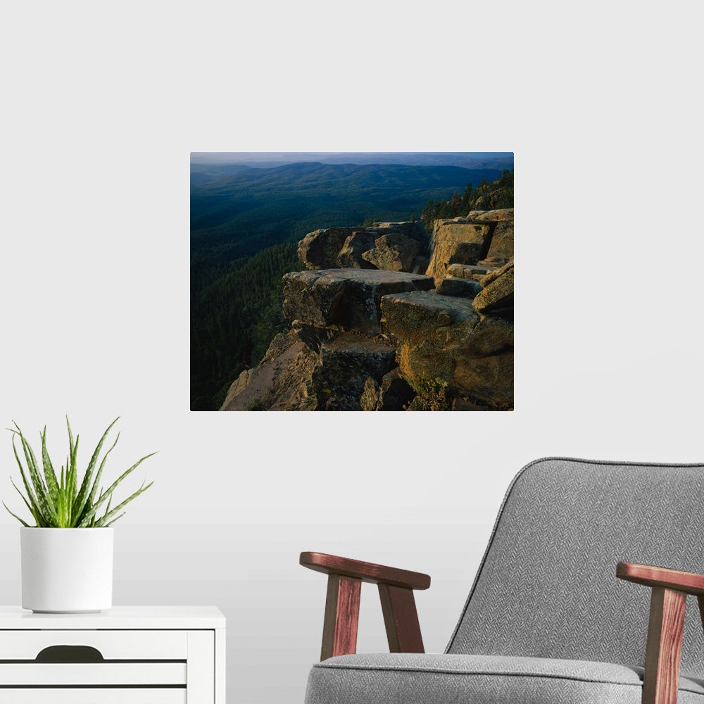 A modern room featuring Rock formations at a plateau, Mogollon Plateau, Coconino National Forest, Colorado Plateau, Arizona