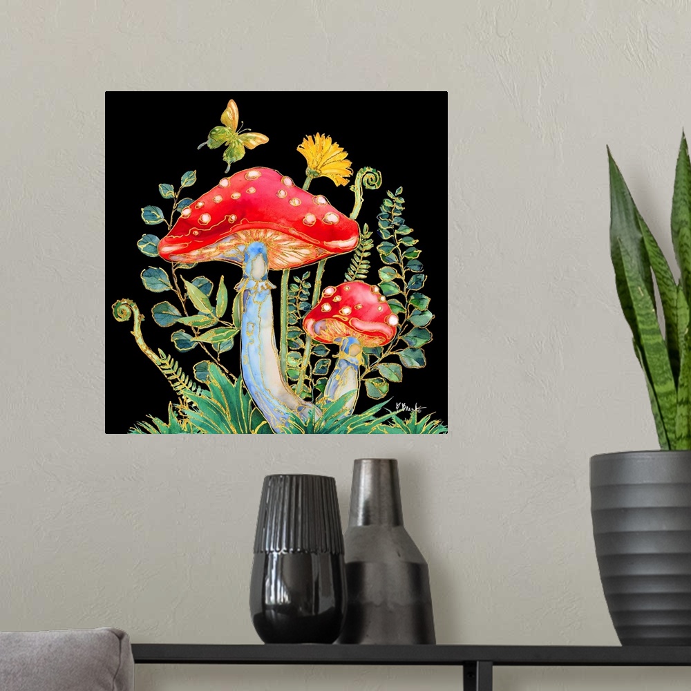 A modern room featuring Far Out Mushrooms I