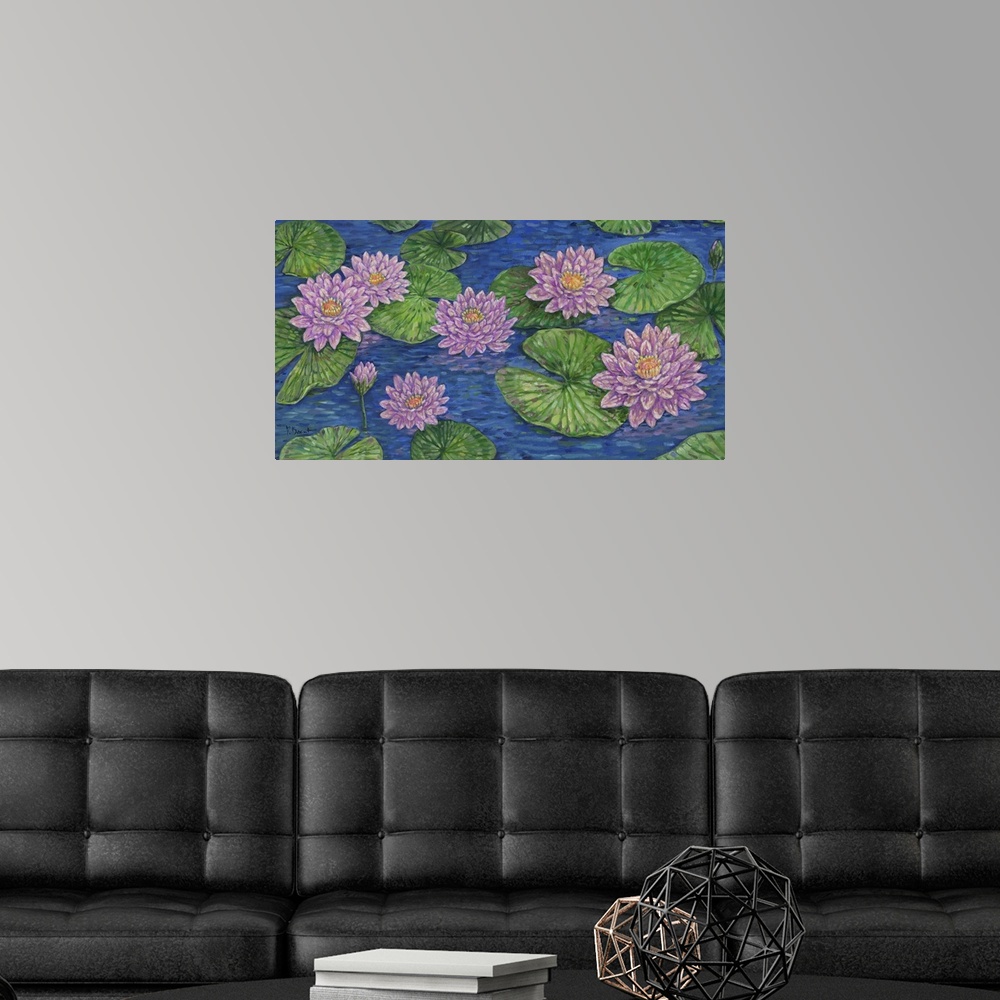 A modern room featuring Impressions Of Water Lilies