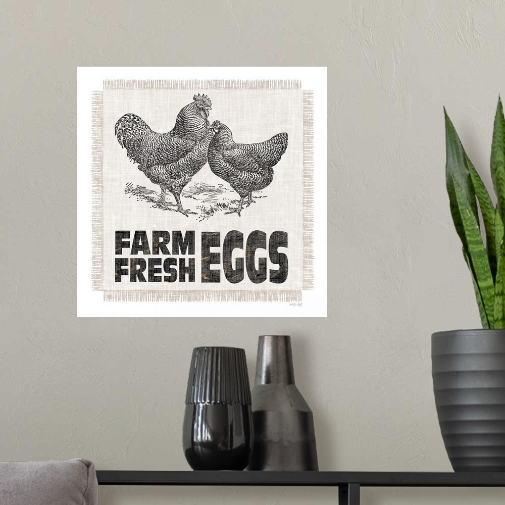 A modern room featuring Farm Fresh Eggs