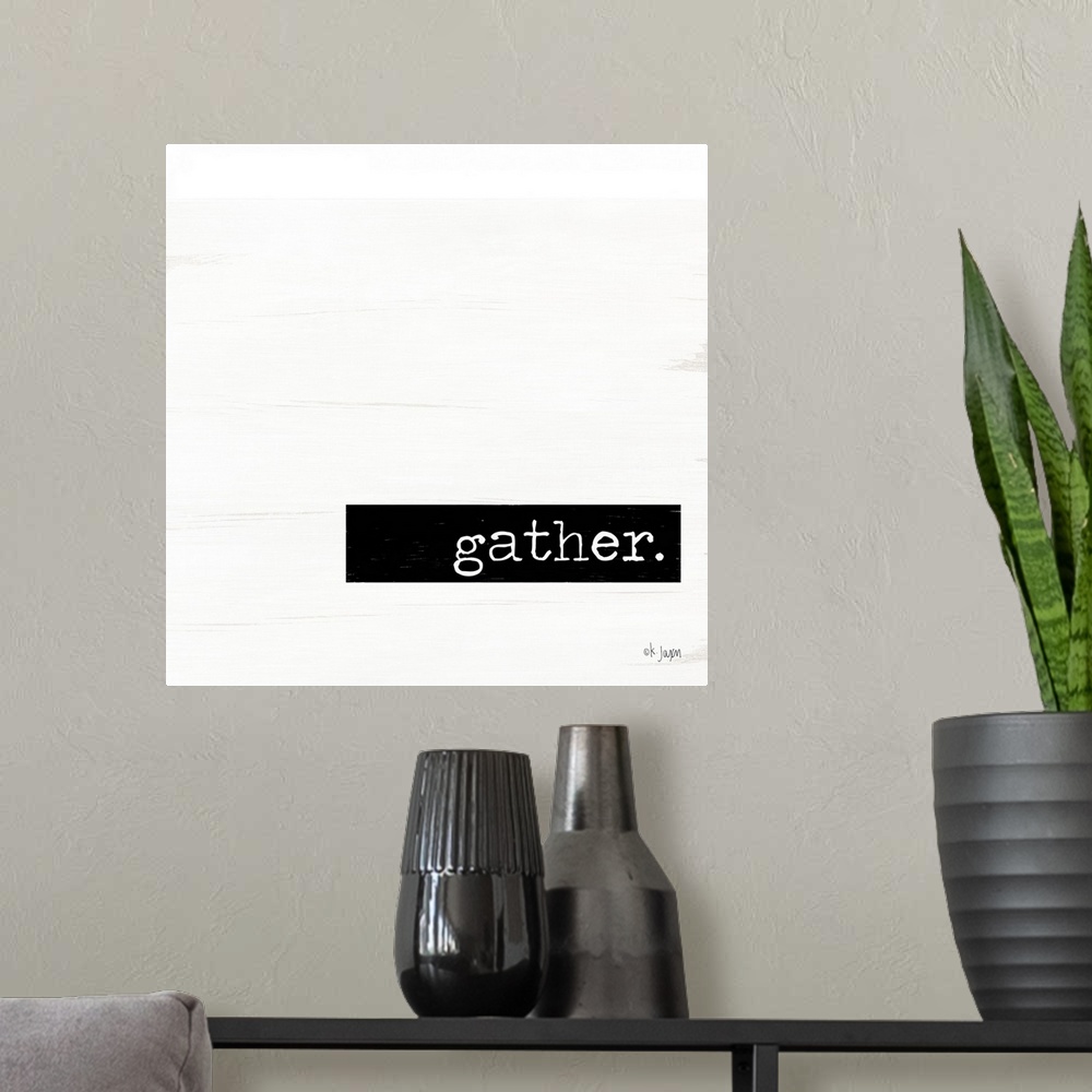 A modern room featuring Gather