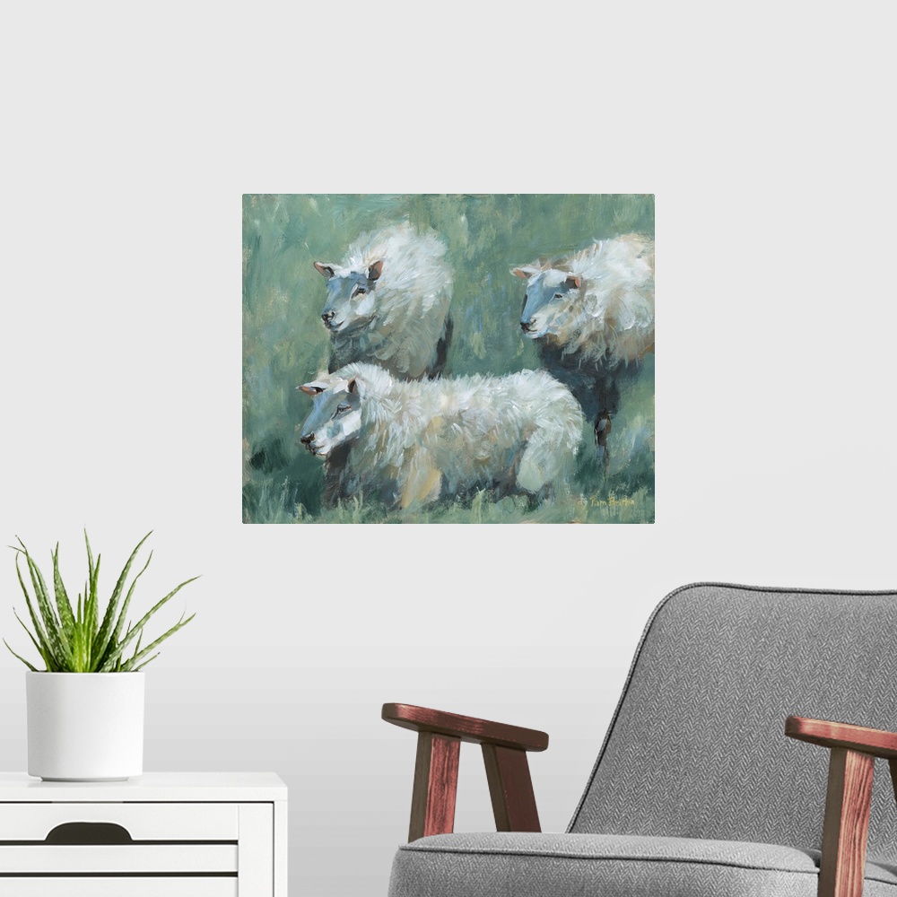 A modern room featuring Sheep In The Sunshine