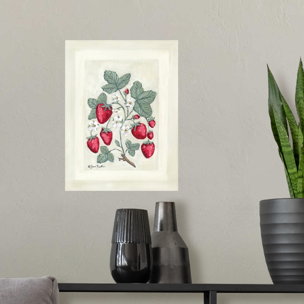 A modern room featuring Sweet Summer Strawberries I