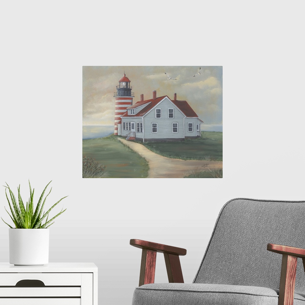 A modern room featuring West Quoddy at Sunrise