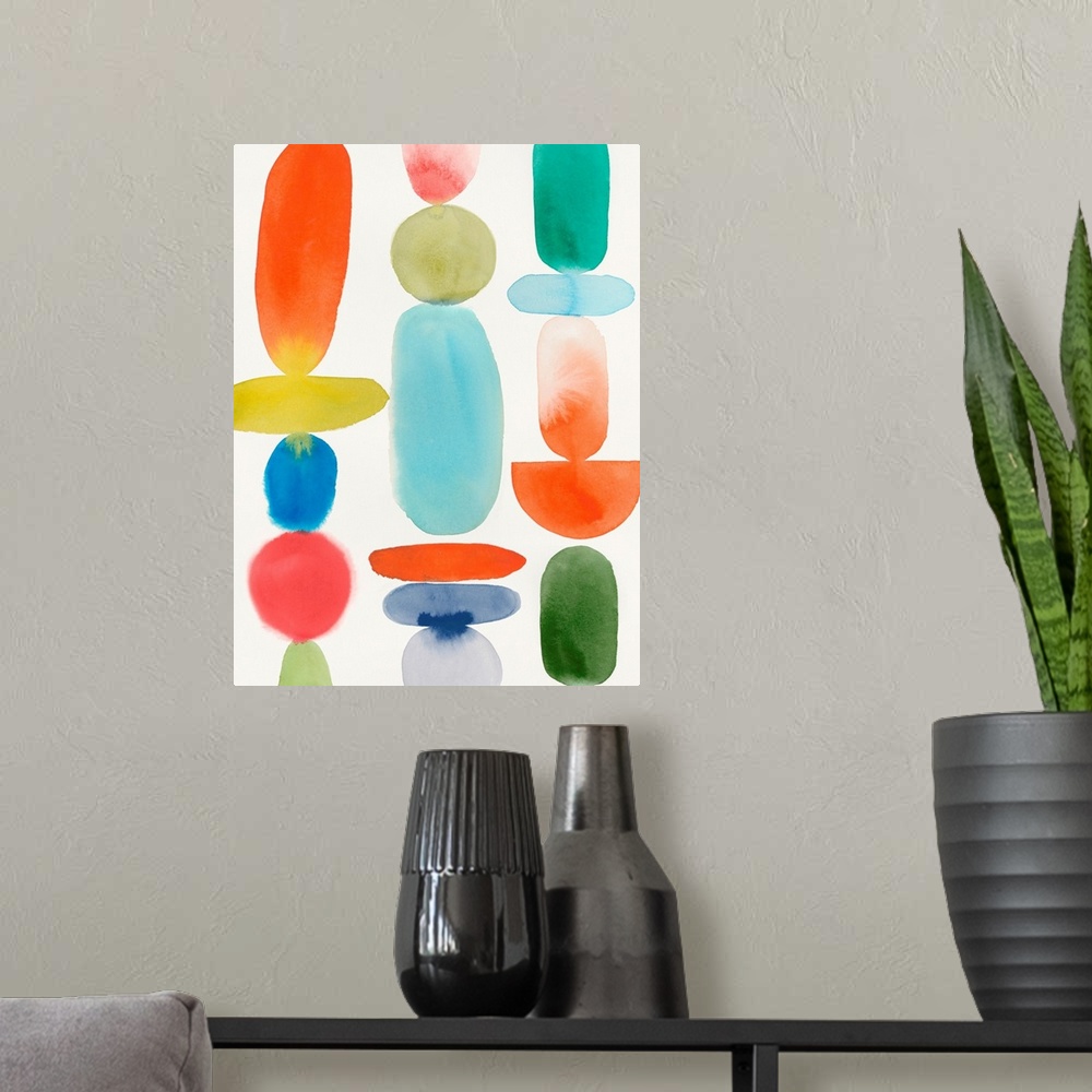 A modern room featuring Colourful Shapes II