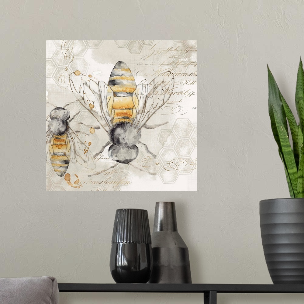 A modern room featuring Queen Bee I