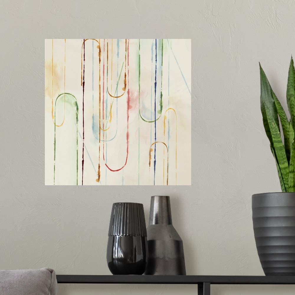 A modern room featuring Rainbow Paper Clips II