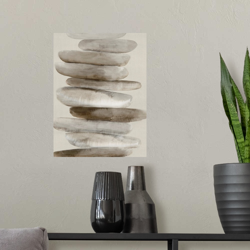 A modern room featuring Stacked Rocks II