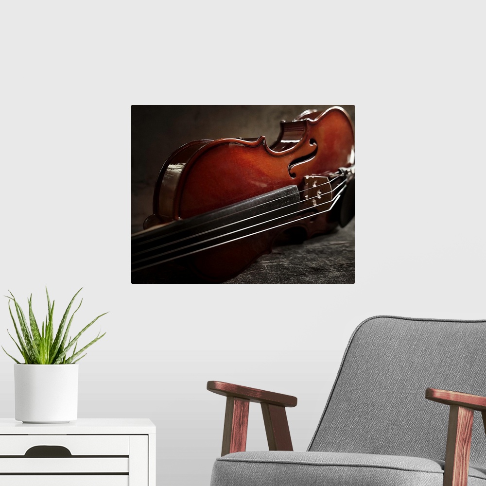 A modern room featuring Violin