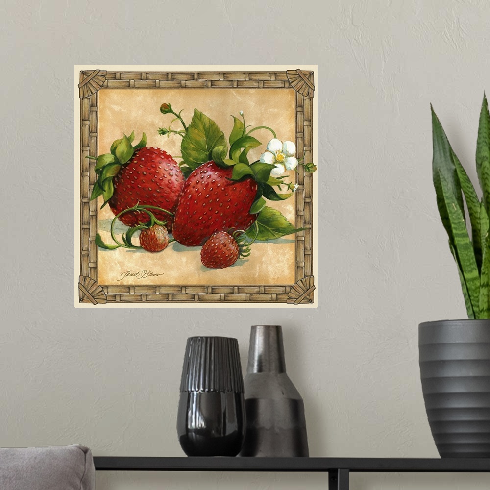 A modern room featuring Strawberries