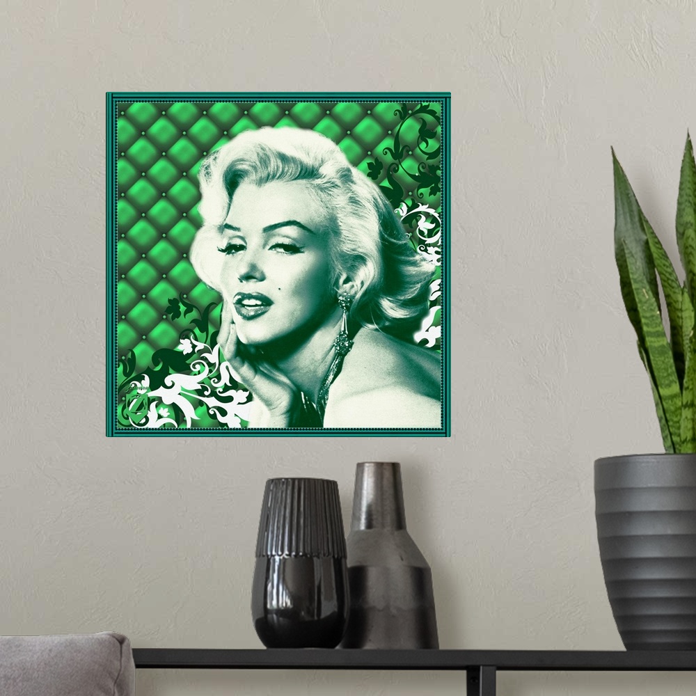 A modern room featuring Marilyn Monroe Padded Floral Green