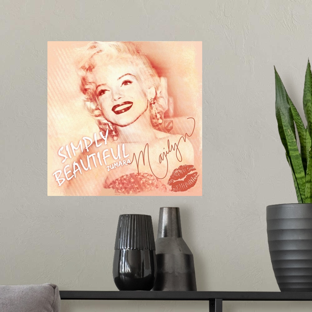 A modern room featuring Marilyn Monroe Simply Beautiful