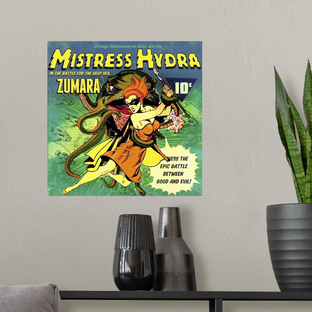 A modern room featuring Miss Hydra