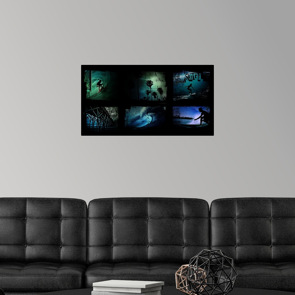 A modern room featuring Surf Collage Black