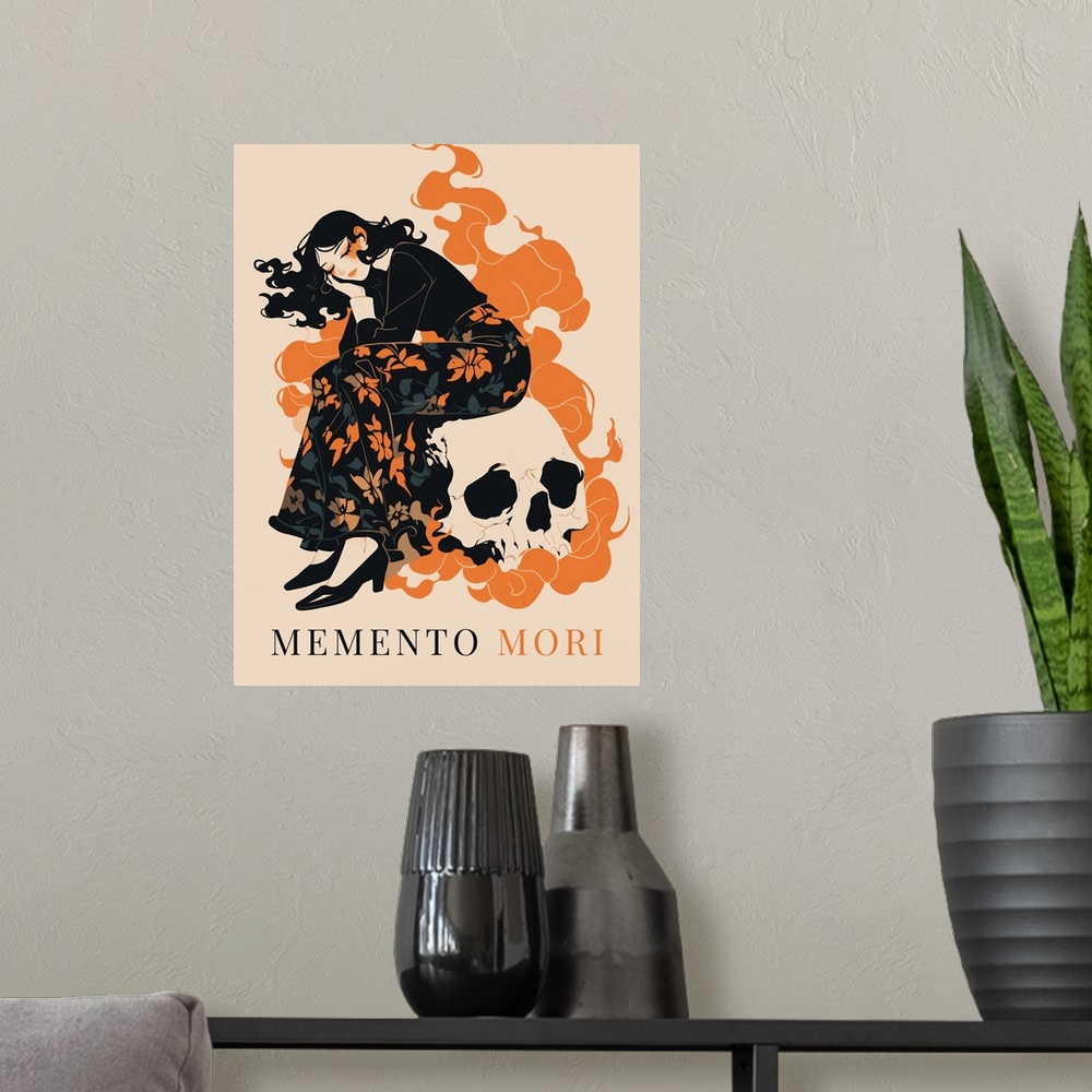 A modern room featuring Exhibition Poster - Memento Mori