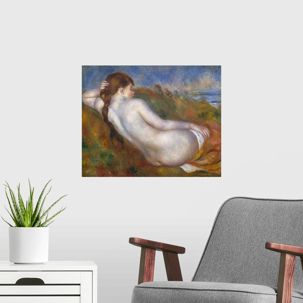 A modern room featuring Nudes and the grand tradition of classical art preoccupied Renoir in the 1880s. In this painting,...